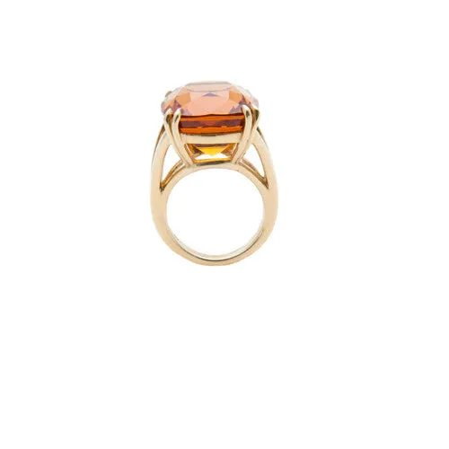 Cushion cut Citrine Ring