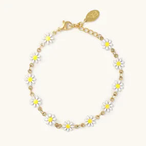 Daisy White Anklet