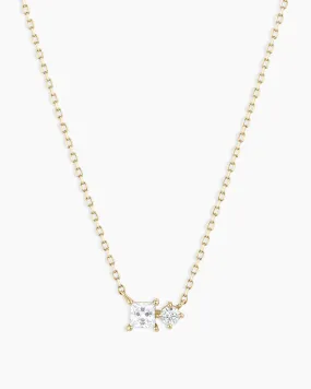 Diamond and White Sapphire Necklace