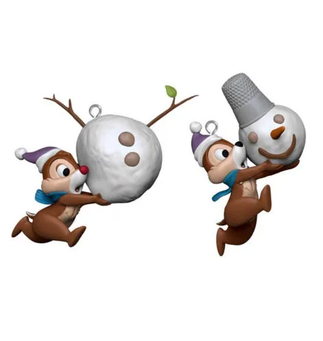 Disney Chip and Dale Up to Snow Good Ornaments, Set of 2