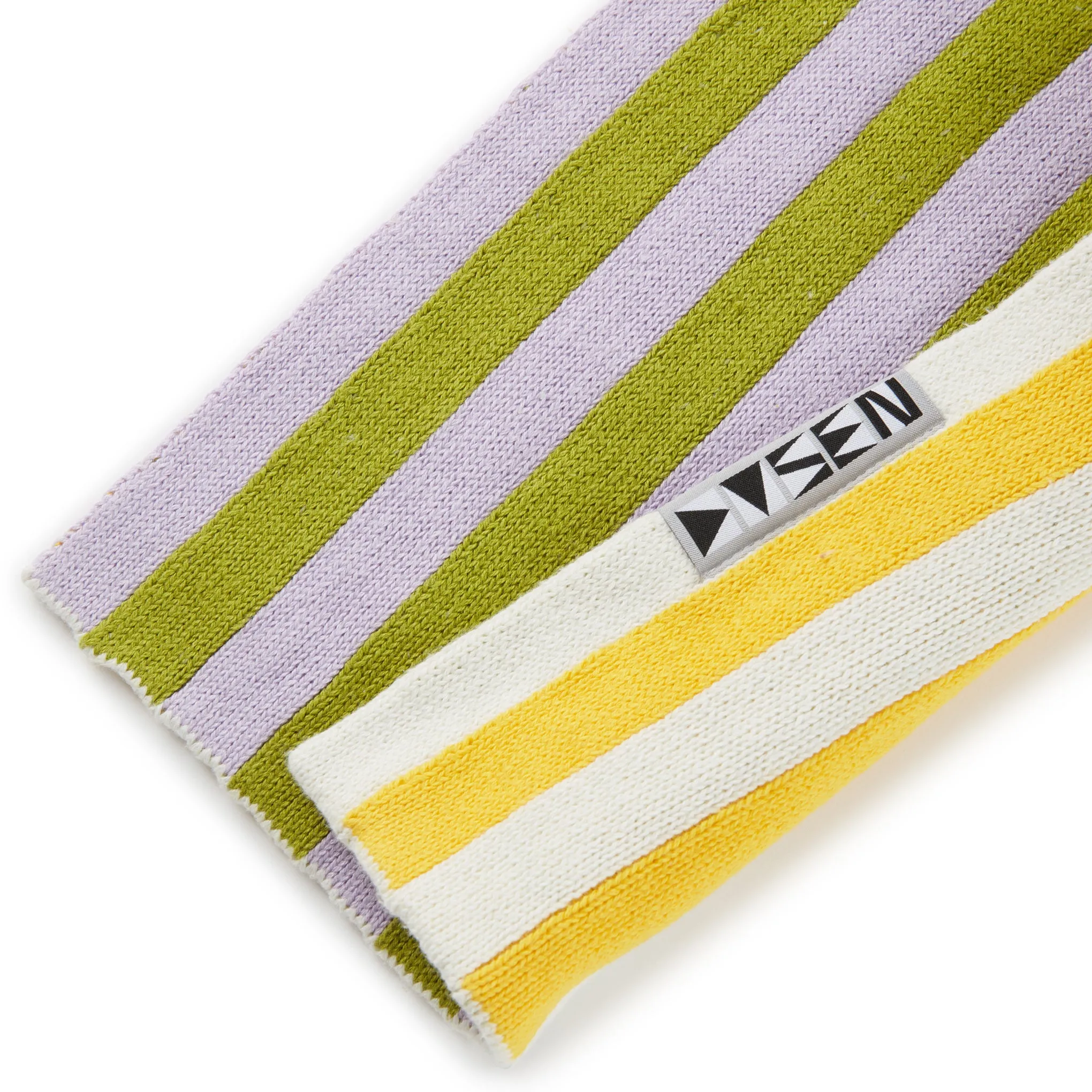 Dusen Dusen Reversible Striped Cotton Scarf - Purple/ Yellow