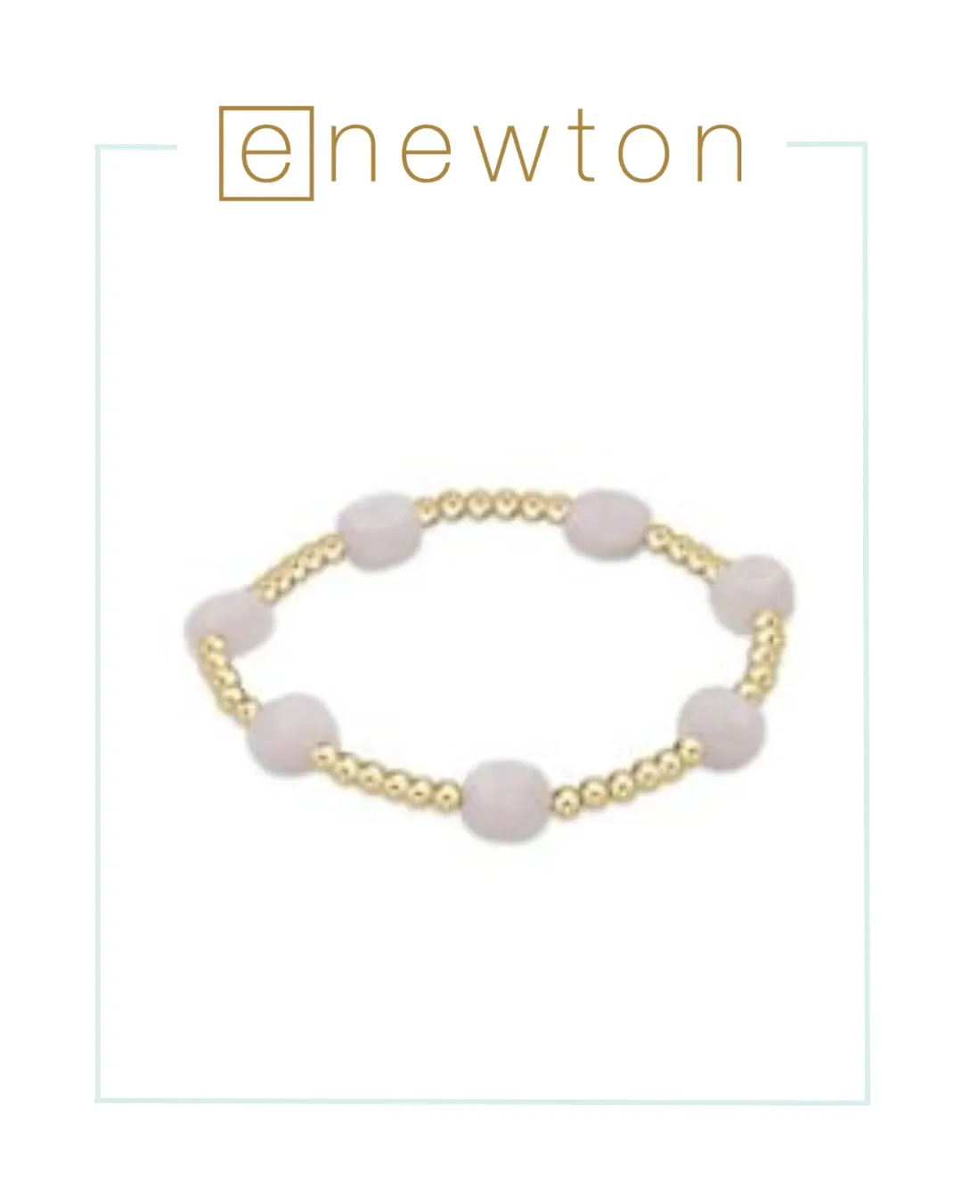 E Newton Admire Gold 3mm Bead Bracelet - Moonstone