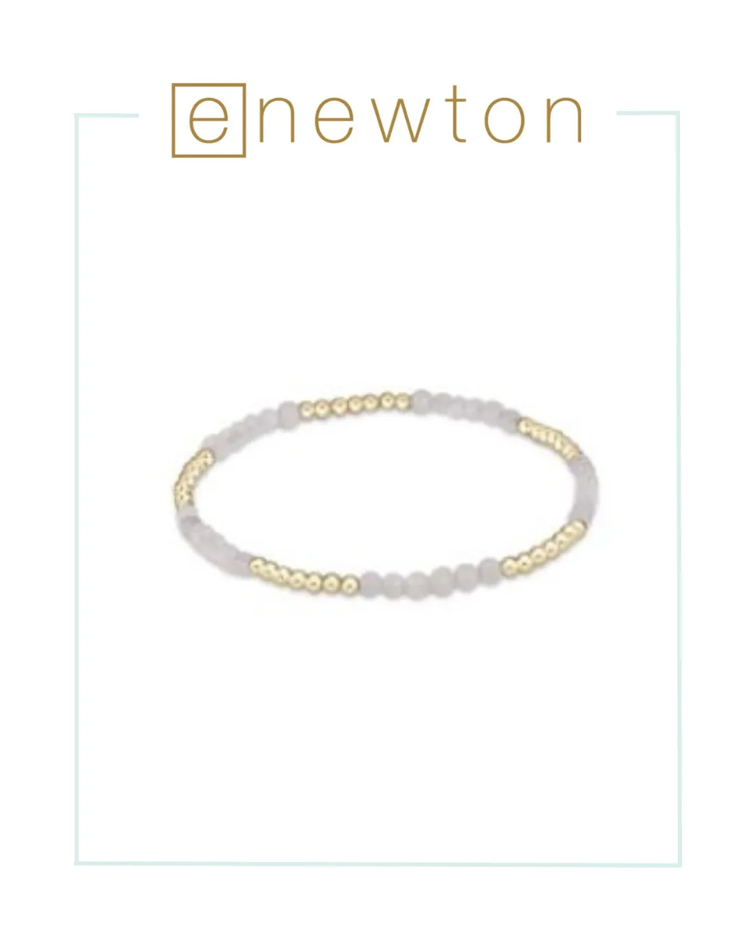 E Newton Blissful Pattern 2.5mm Bead Bracelet - Moonstone