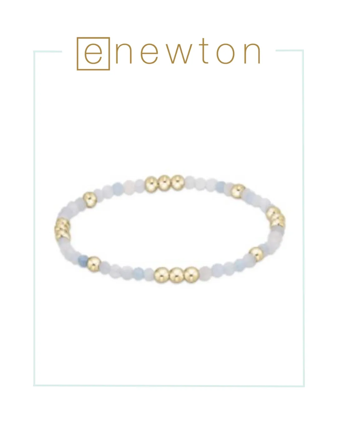 E Newton Worthy Pattern 3mm Bead Bracelet - Aquamarine