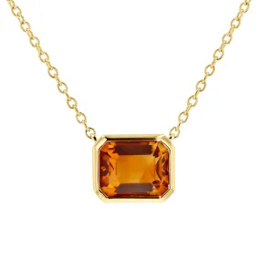 East-West Citrine Pendant Necklace