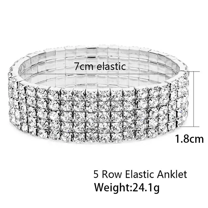 Elastic Zircon Tennis Chain Anklet