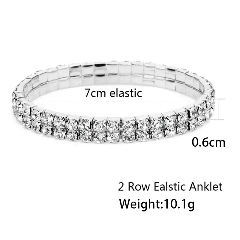 Elastic Zircon Tennis Chain Anklet