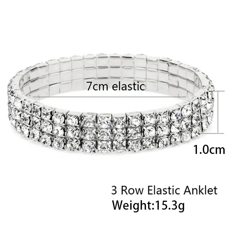 Elastic Zircon Tennis Chain Anklet