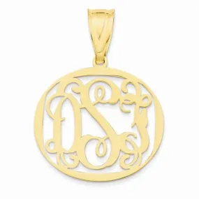 Encircled Carved Monogram Pendant