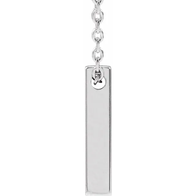 Engravable Four-Sided Vertical Bar Necklace