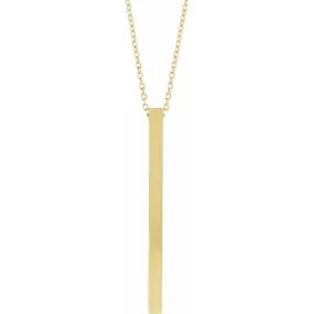 Engravable Four-Sided Vertical Bar Necklace