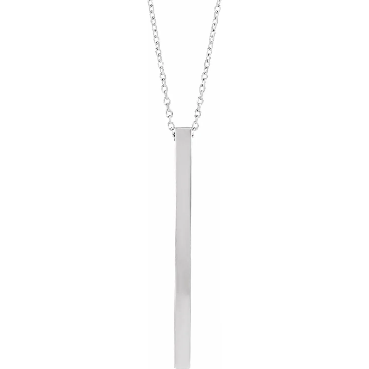 Engravable Four-Sided Vertical Bar Necklace