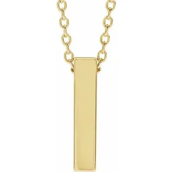 Engravable Four-Sided Vertical Bar Necklace