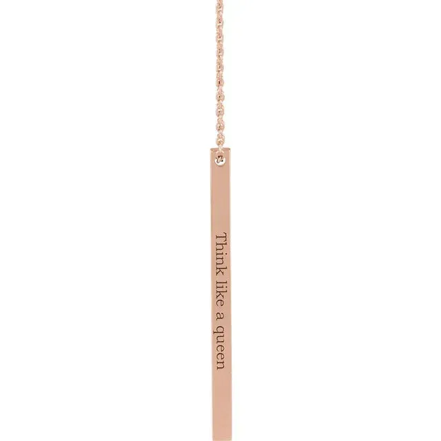 Engravable Four-Sided Vertical Bar Necklace