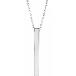 Engravable Four-Sided Vertical Bar Necklace