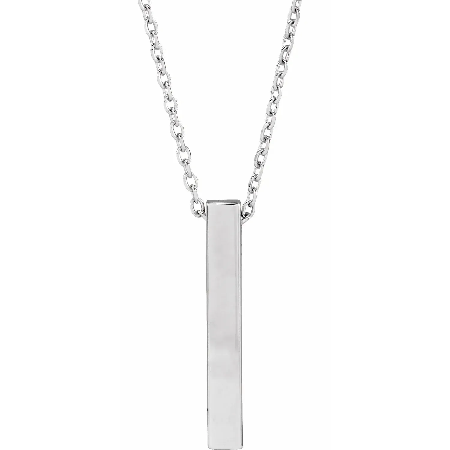 Engravable Four-Sided Vertical Bar Necklace