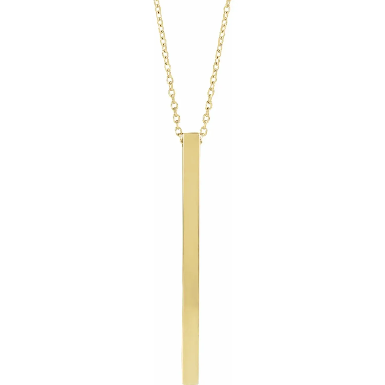 Engravable Four-Sided Vertical Bar Necklace