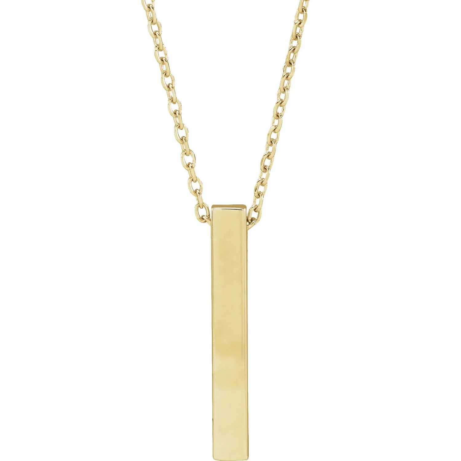 Engravable Four-Sided Vertical Bar Necklace