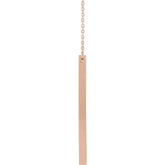 Engravable Four-Sided Vertical Bar Necklace