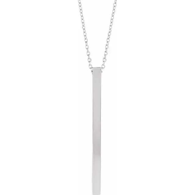 Engravable Four-Sided Vertical Bar Necklace