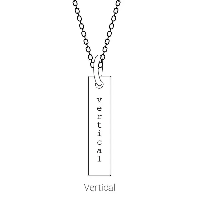 Engravable Four-Sided Vertical Bar Necklace