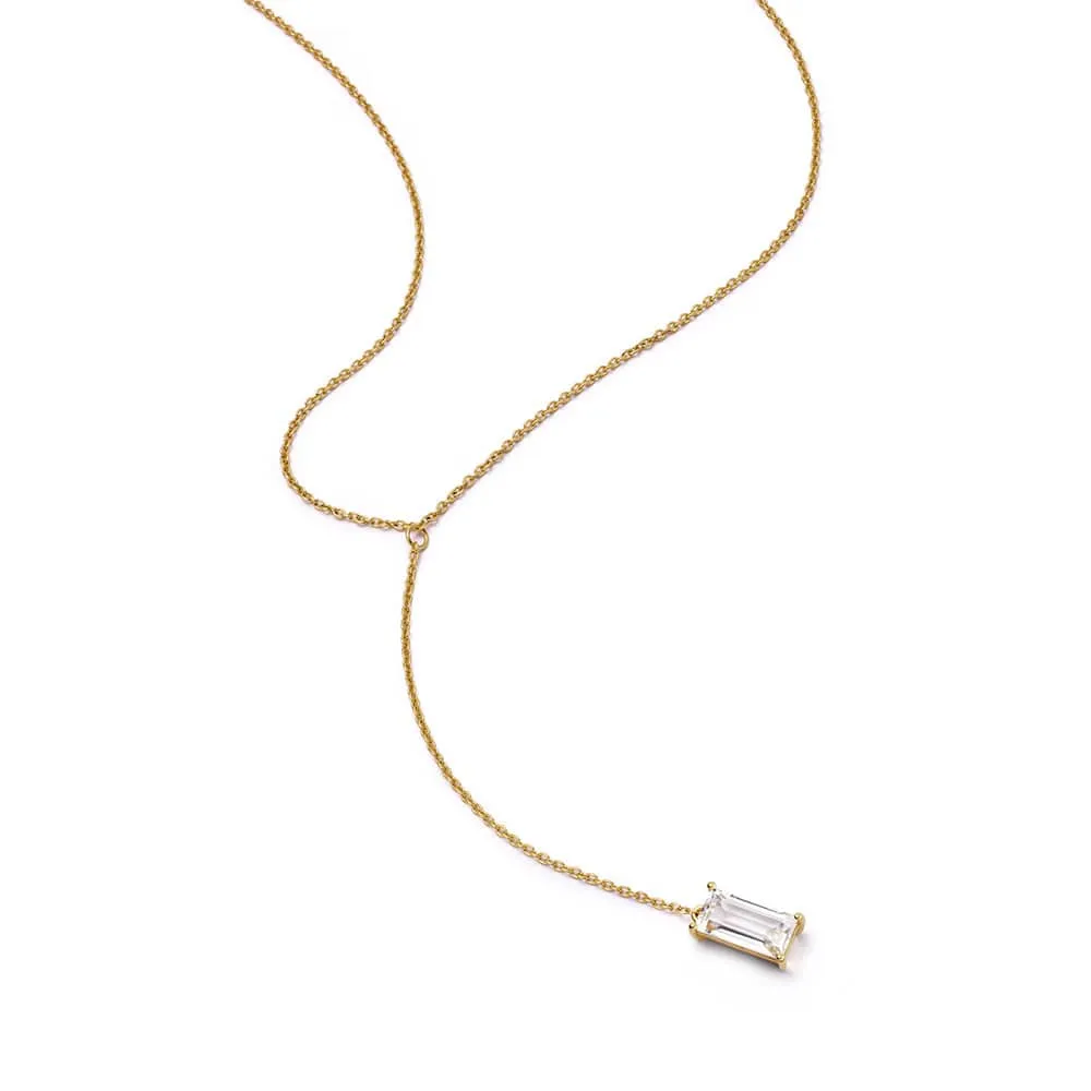 Estée Lalonde Fine Sapphire Lariat Necklace 14ct Solid Gold