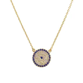 Evil Eye Large Disc Necklace