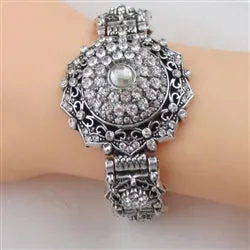 Exquisite Woman's Fashion Clear Crystal & Rhinestone Bracelet