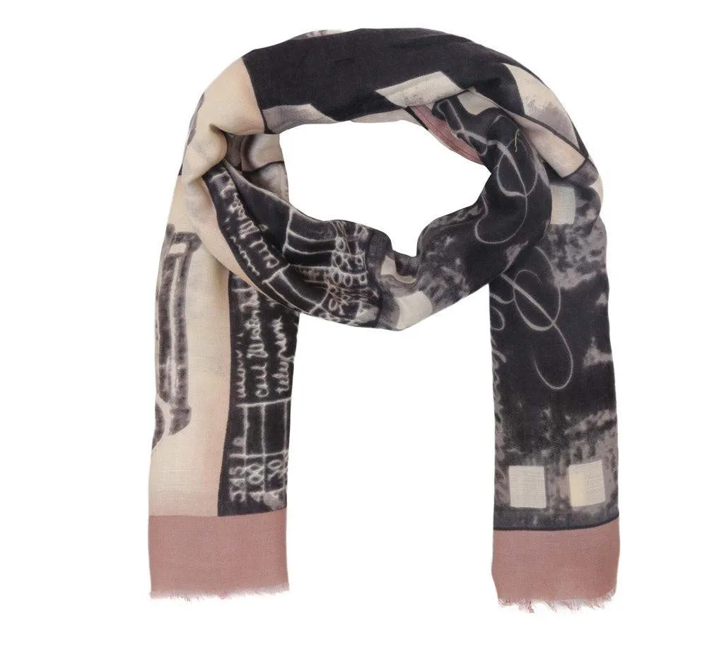 FabSeasons Cotton Pink Viscose Modern Printed Soft & Stylish Scarf