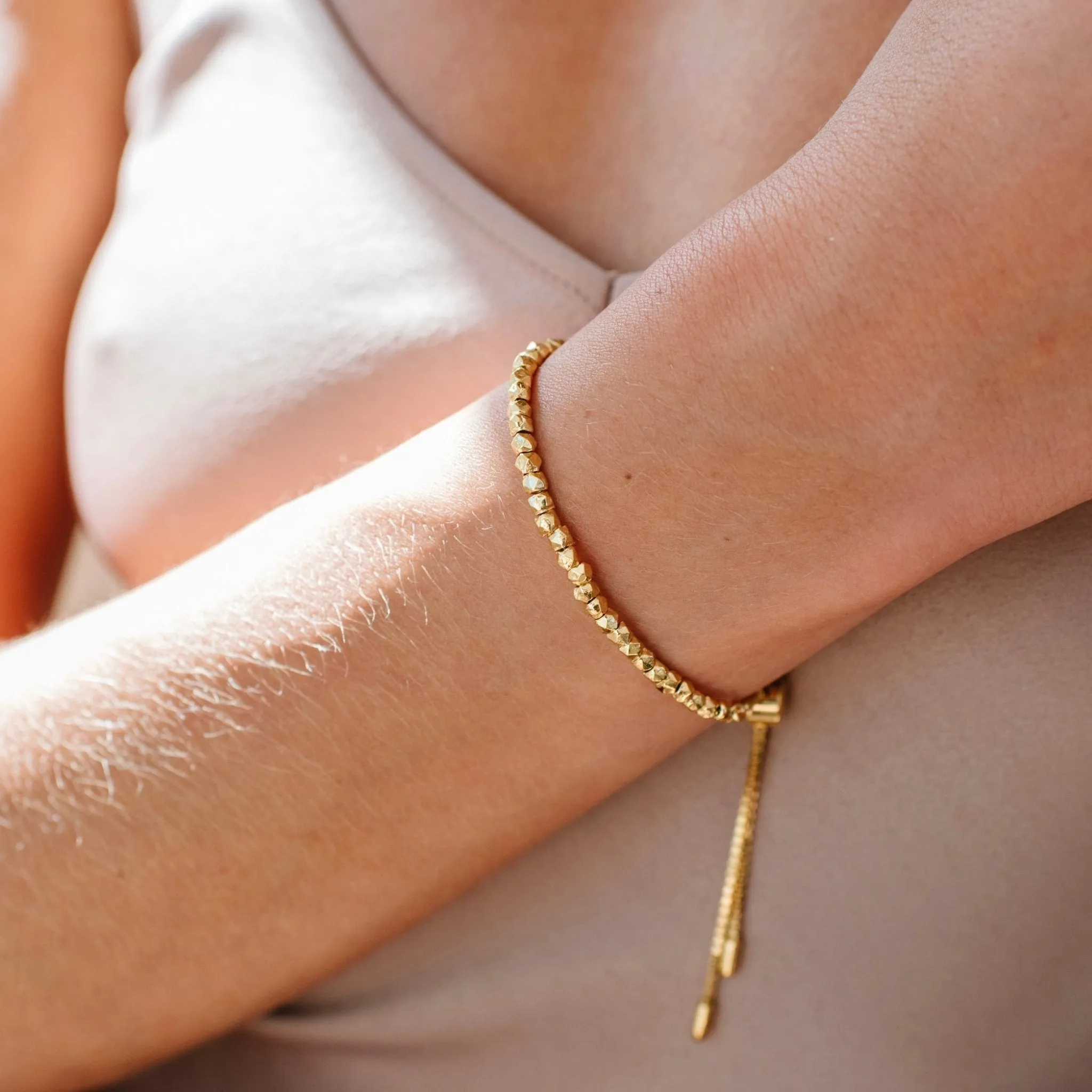 FEARLESS NUGGET ADJUSTABLE BRACELET - GOLD