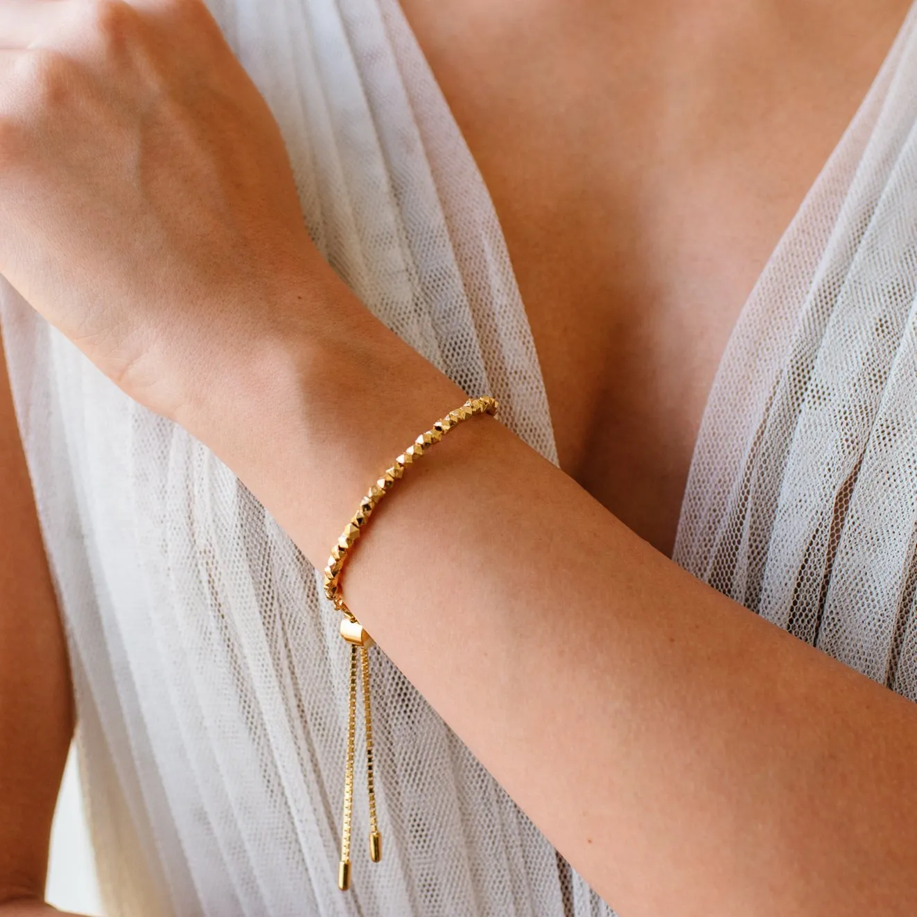 FEARLESS NUGGET ADJUSTABLE BRACELET - GOLD