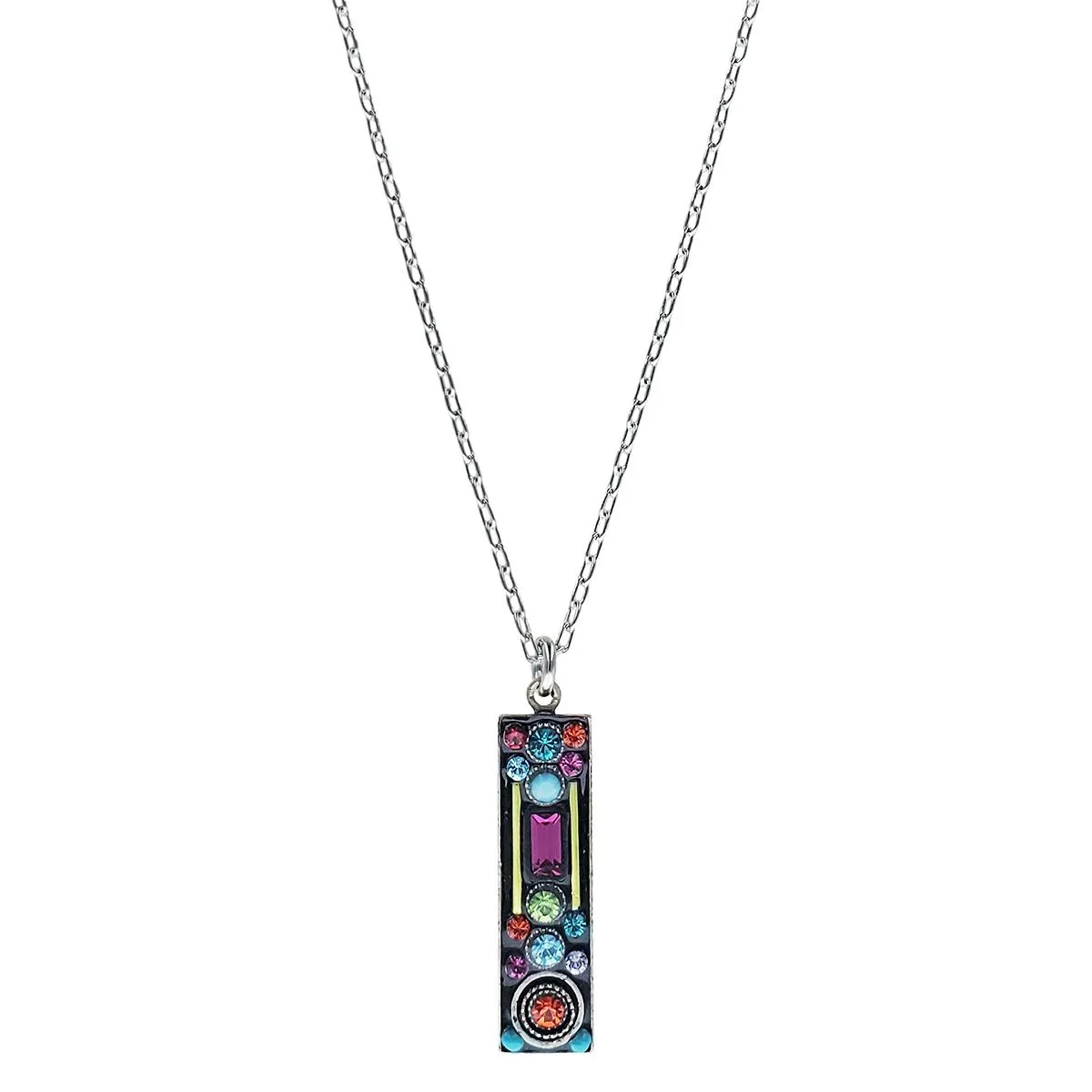 Firefly Mosaic Multi Color Architectural Pendant Necklace