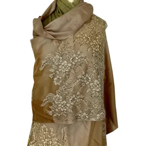 Floral Champagne Lace Ombre Pashmina stole