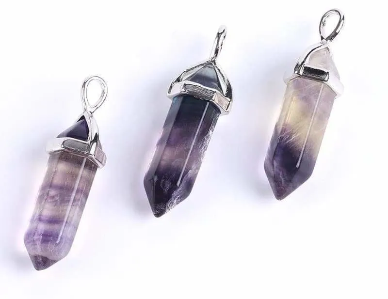 Fluorite Necklace Pendant Natural