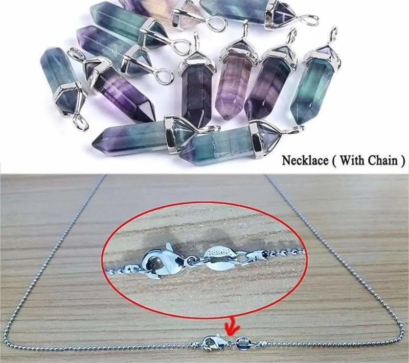 Fluorite Necklace Pendant Natural