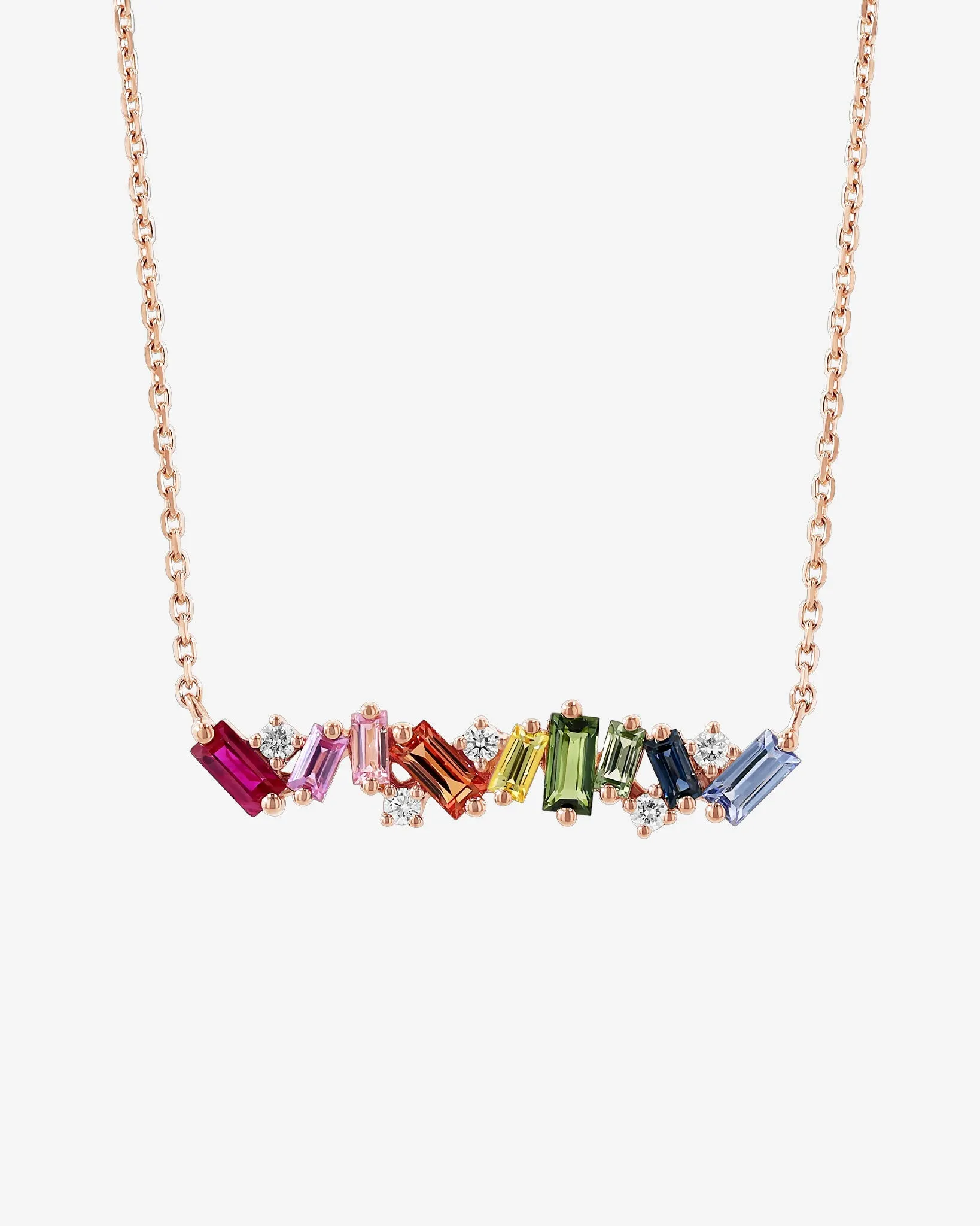 Frenzy Rainbow Sapphire Bar Pendant