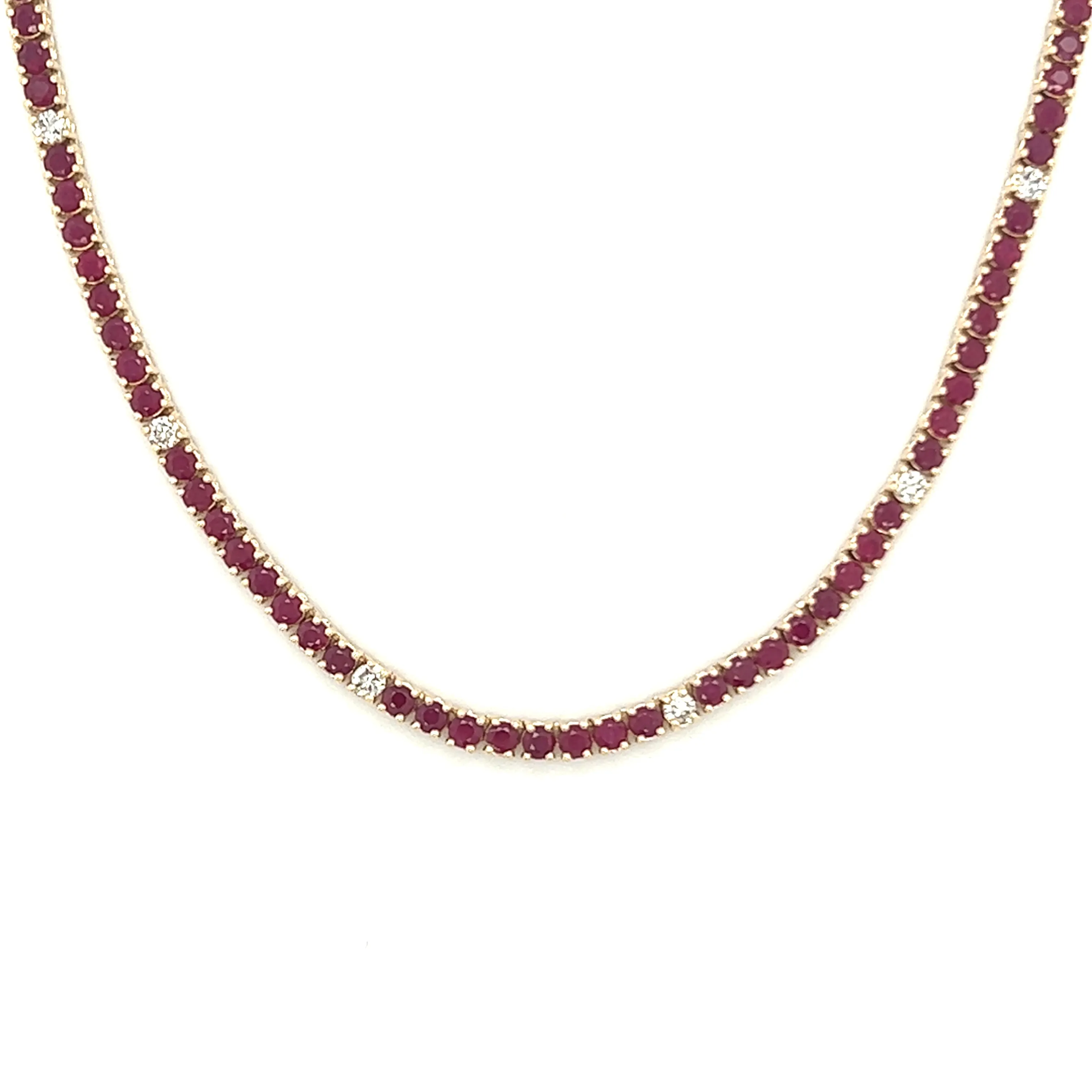 Gemstone   Diamonds  Paperclip Tennis Necklace