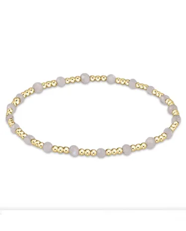 Gemstone Gold Sincerity Pattern 3mm Bead Bracelet - Moonstone