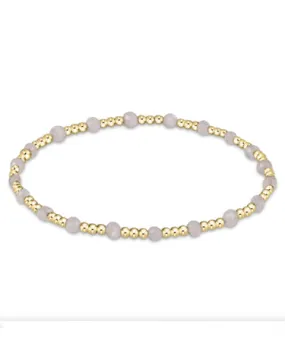 Gemstone Gold Sincerity Pattern 3mm Bead Bracelet - Moonstone