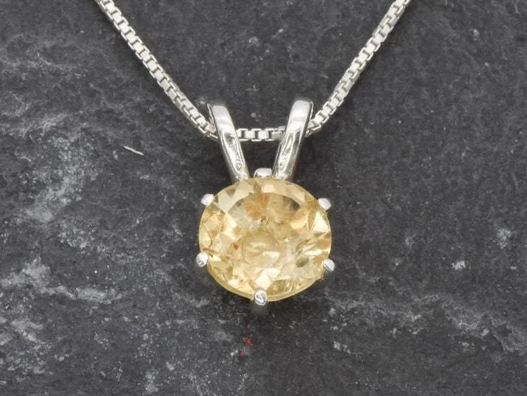 Genuine Citrine Pendant - Dainty Yellow Necklace - November Birthstone Pendant