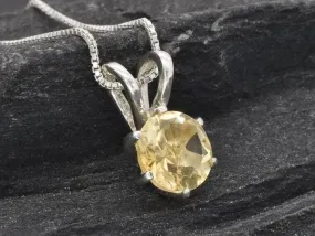 Genuine Citrine Pendant - Dainty Yellow Necklace - November Birthstone Pendant