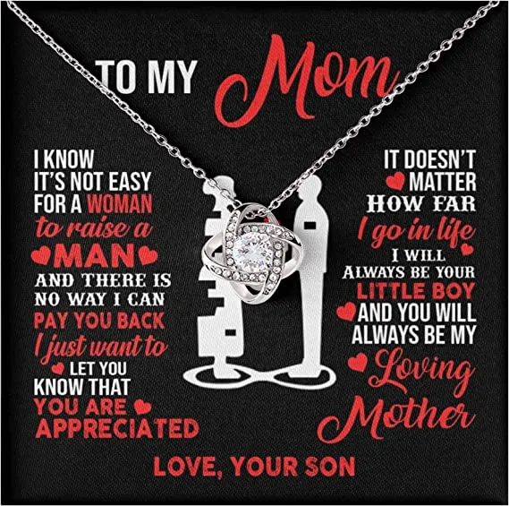 Gifts for Mom From Son, To My Mom Little Boy Pendant Jewelry, Mothers Day Christmas Gift for Mom. Necklace for Mom