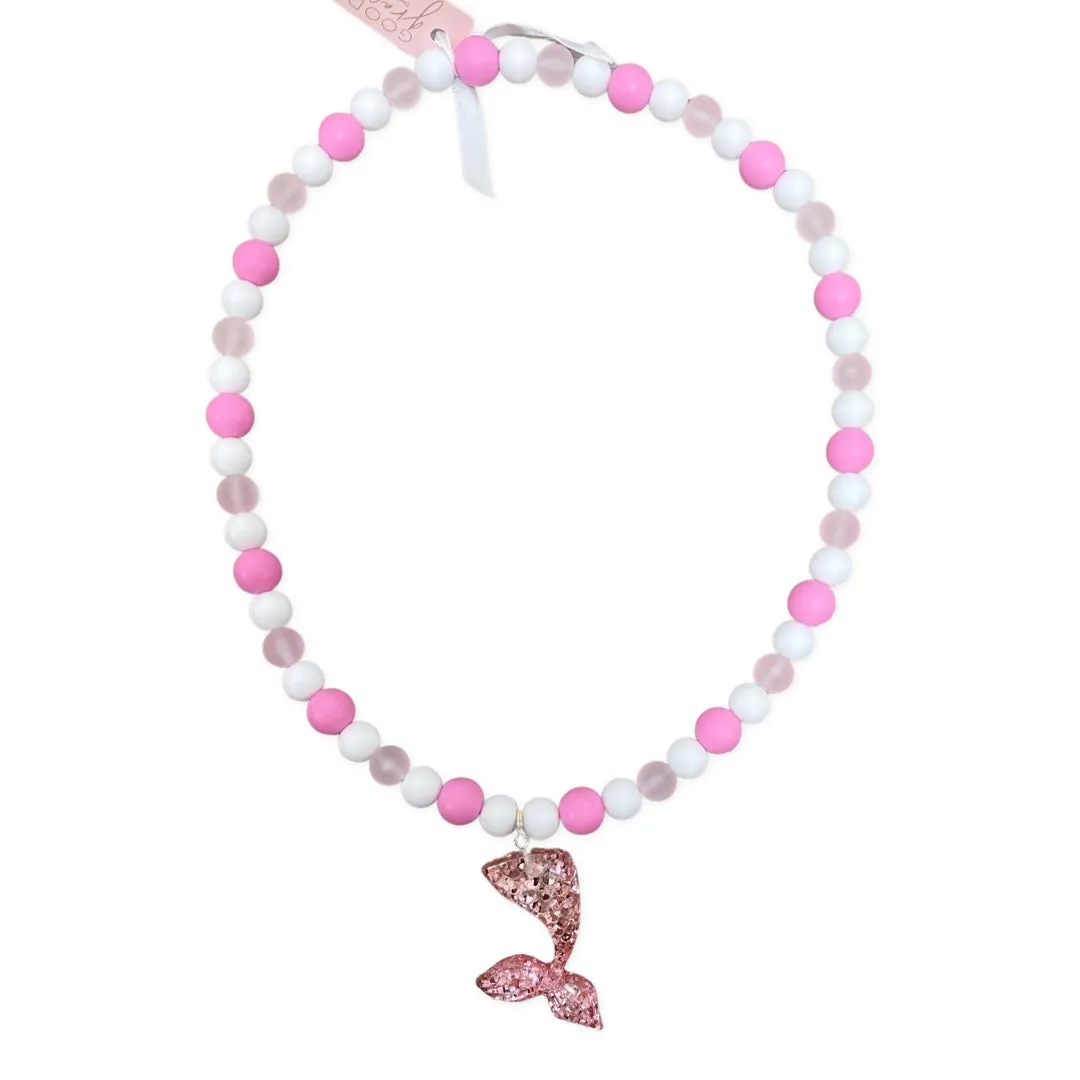 Girls Beaded Necklace - Fairy Tale - Pink