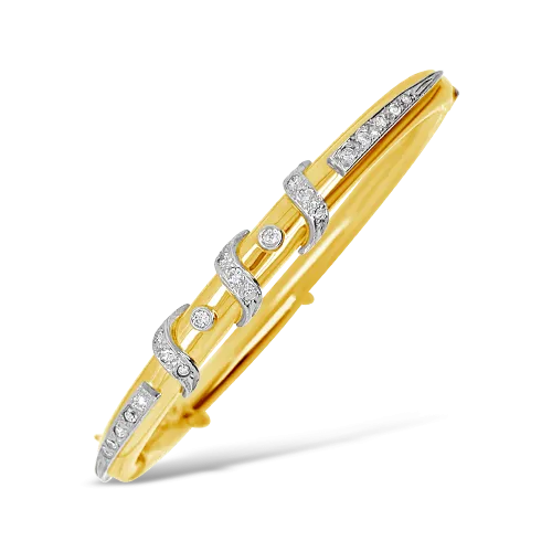 Gold & Diamond Estate Bangle