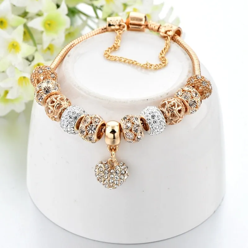 Gold Charm Bracelet & Bangle For Women