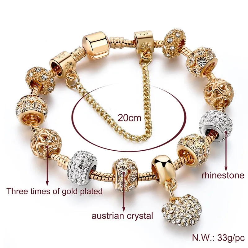 Gold Charm Bracelet & Bangle For Women