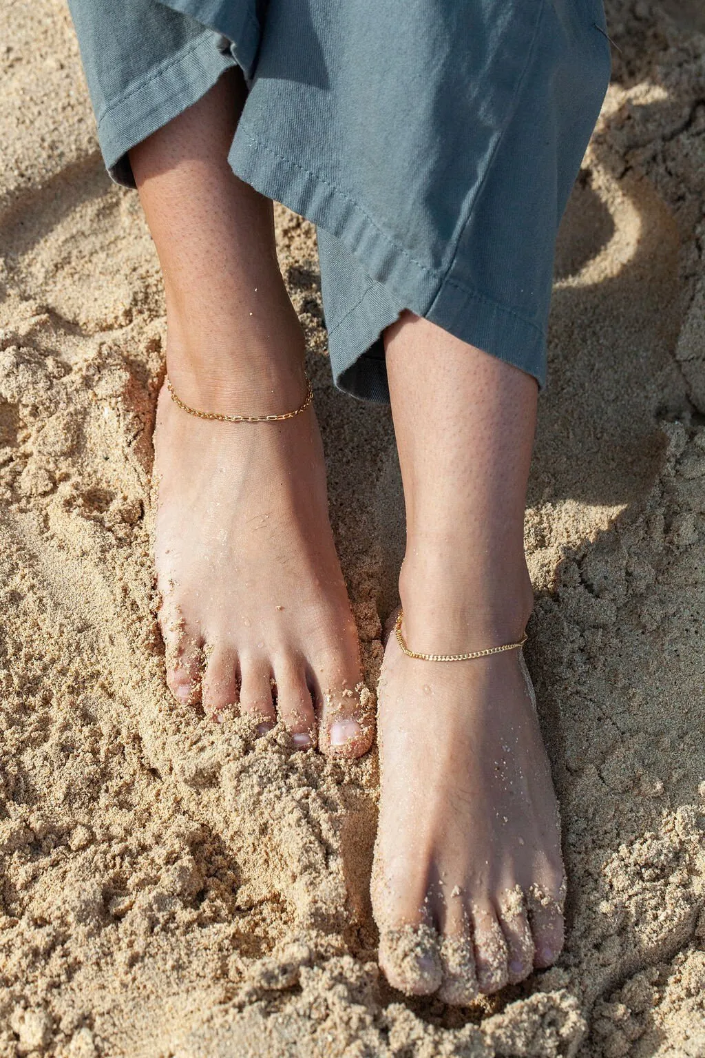 Gold Curb Chain Anklet - Kalena