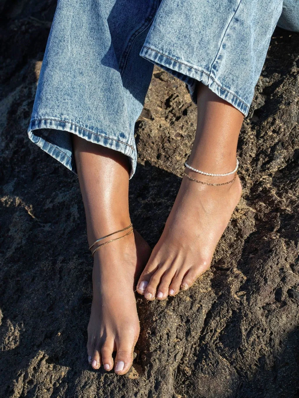 Gold Curb Chain Anklet - Kalena