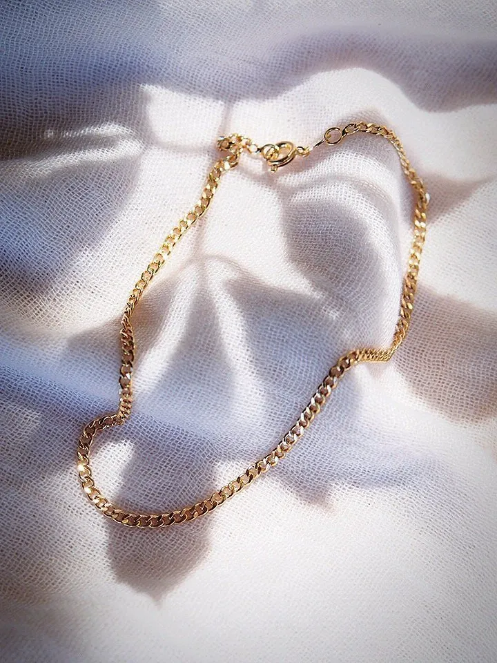 Gold Curb Chain Anklet - Kalena