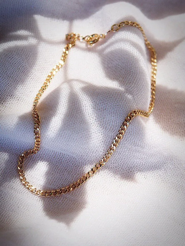 Gold Curb Chain Anklet - Kalena